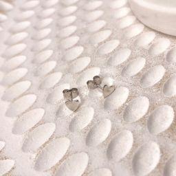 Tiny Imperfect Heart Studs