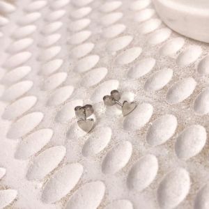Tiny Imperfect Heart Studs