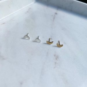 Crescent Moon Studs