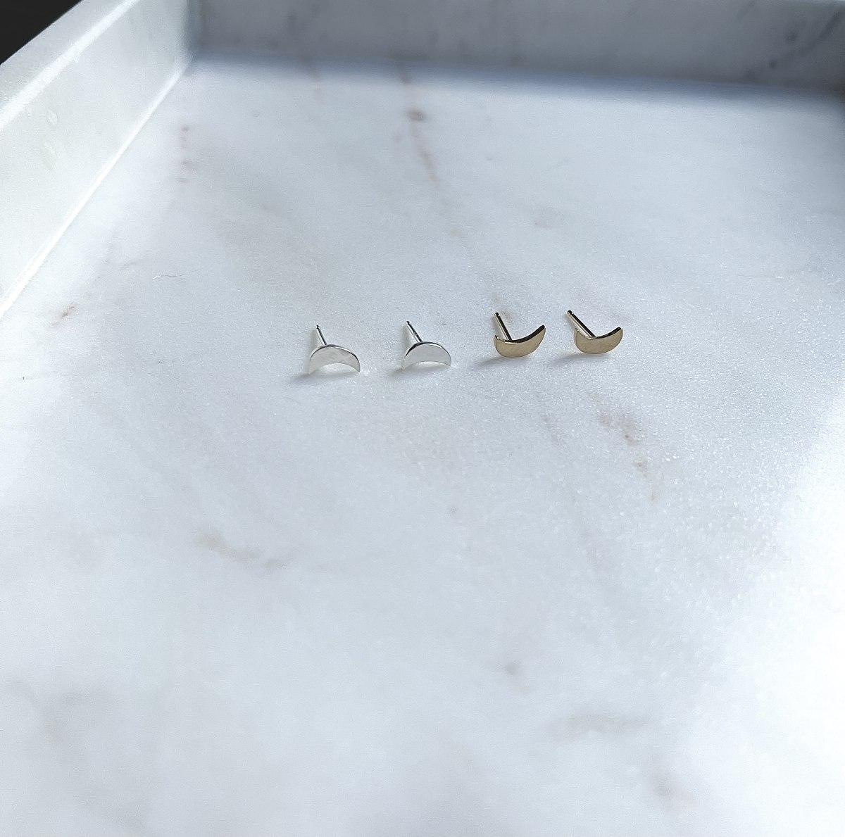 Crescent Moon Studs